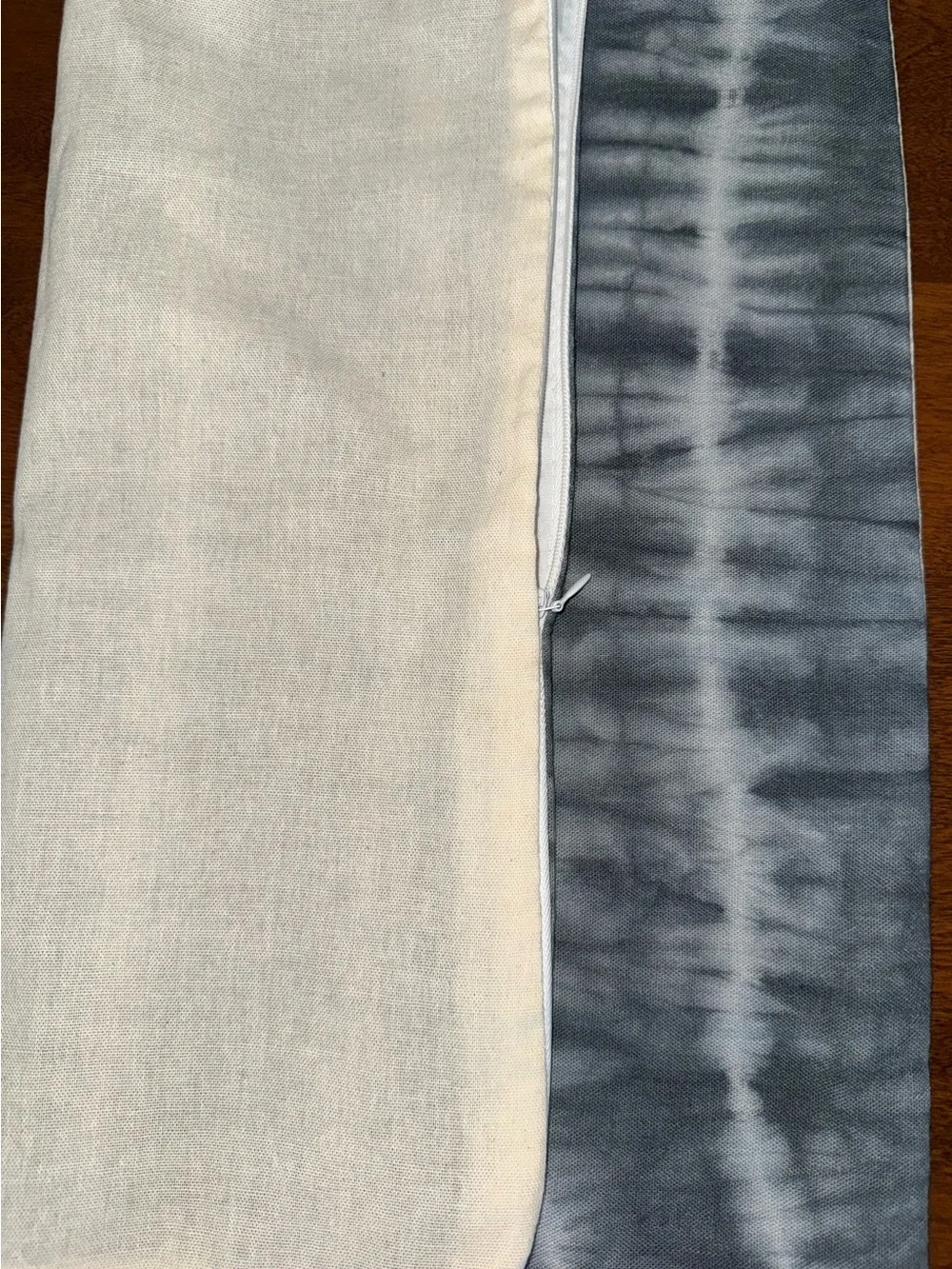 Handmade Gray/Blue/White Tie-Dye Throw Pillow Cover 16x16 Boho Farmhouse Decor